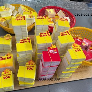 in trên nhựa, posm nhựa, wobbler nhựa, wobbler nhựa ghép decal nhựa (không xuyên sáng!)
