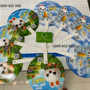 Quạt nhựa Thành công, quạt nhựa pp, quạt nhựa in offset, quạt nhựa 8 zem, quạt nhựa cán đinh tán reve